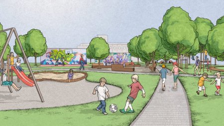 Детская площадка рисунок