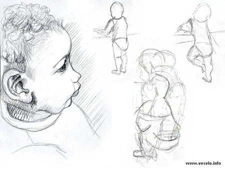 Наброски фигуры ребенка