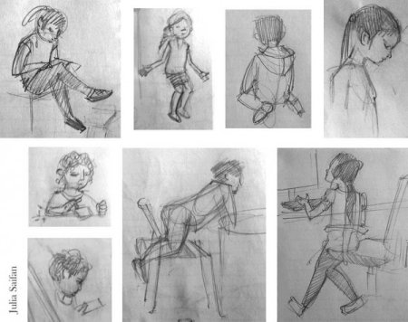 Зарисовки людей детей