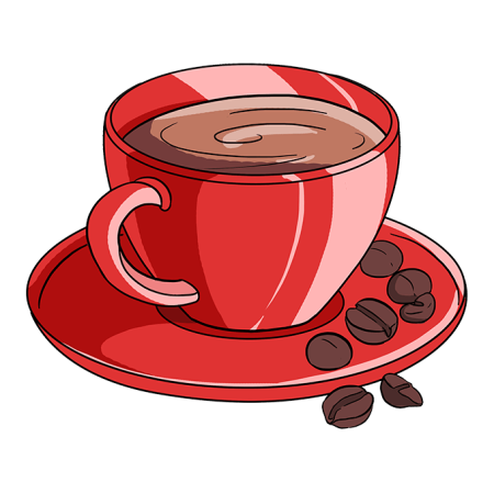 Нарисованная чашка кофе