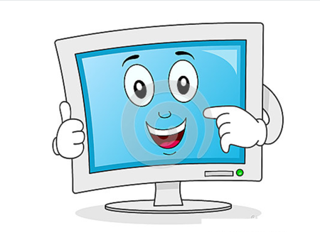Мультяшный монитор компьютера