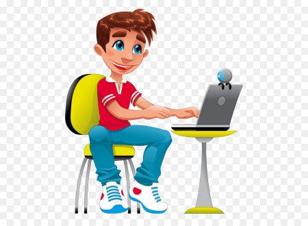 Мультяшка за компьютером