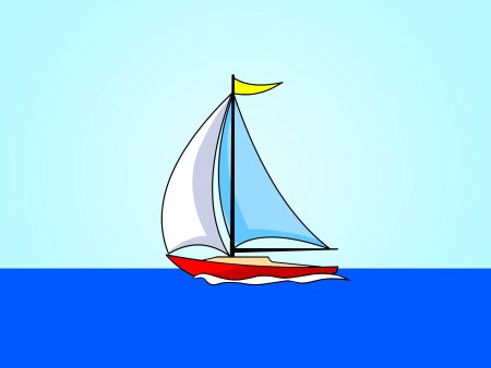 Трафарет парусника для детей