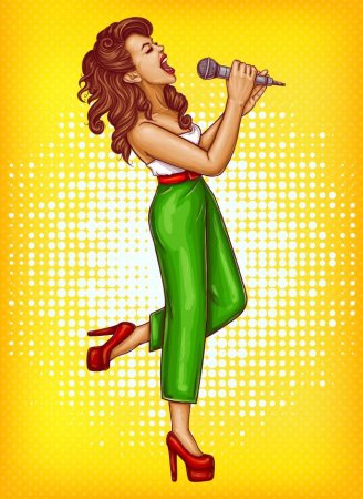 Певица на сцене рисунок