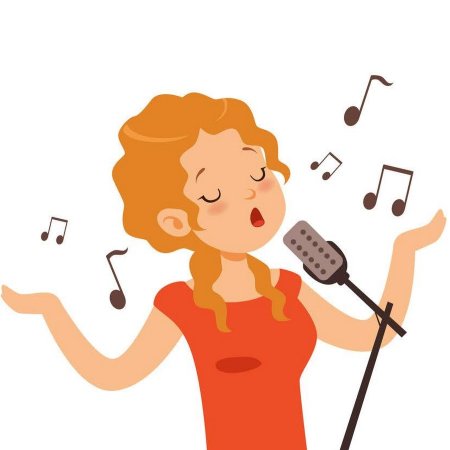 Певица поет рисунок