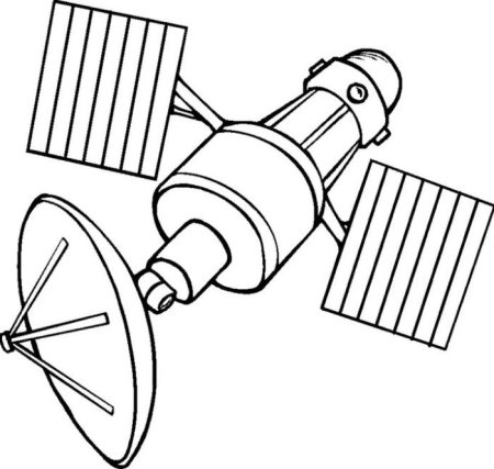 Спутник раскраска для детей