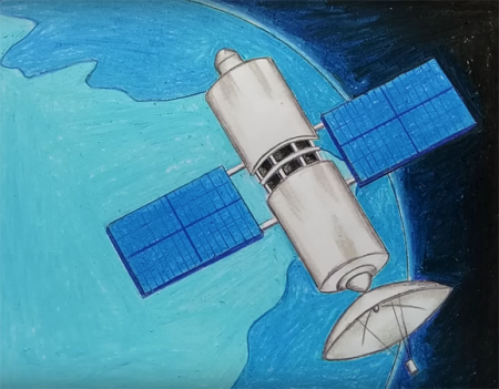 Космический Спутник рисунок