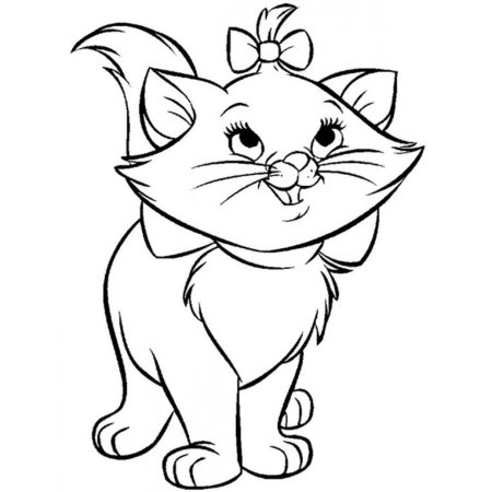 Кот раскраска для детей