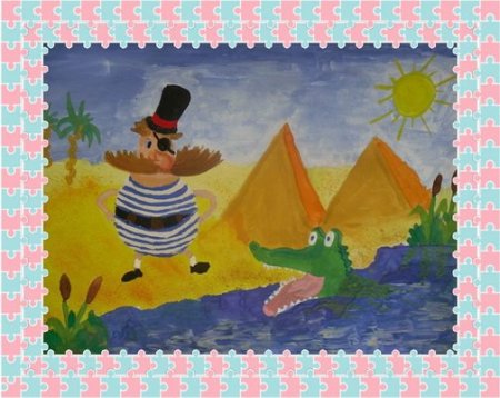 Рисование детьми Бармалея