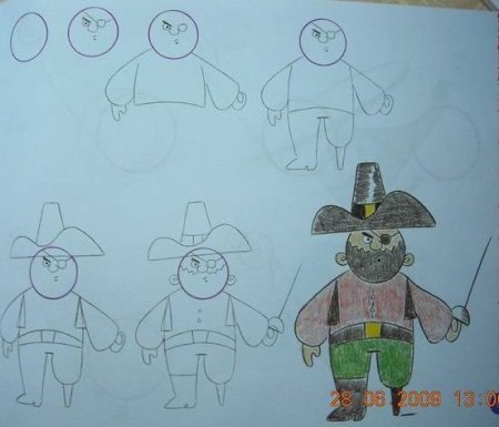 Рисование детьми Бармалея