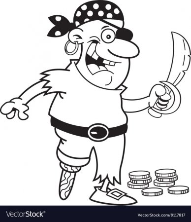 Пират черно белый