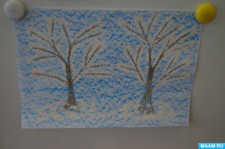 Рисование «деревья в инее» (т. с. Комарова, стр. 91)