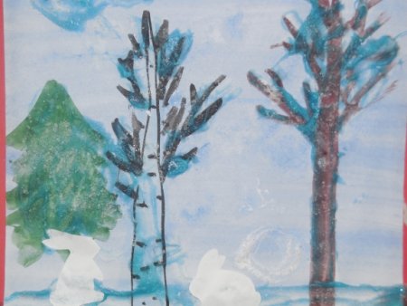 Рисование «деревья в инее» (т. с. Комарова, стр. 91)