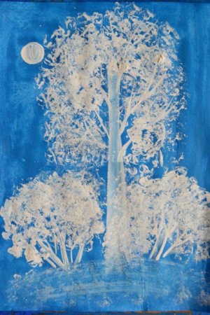 Нетрадиционная техника рисования зима