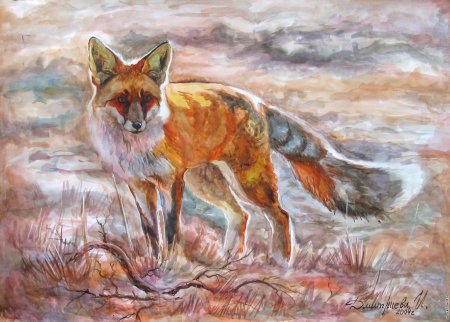 Животные гуашью