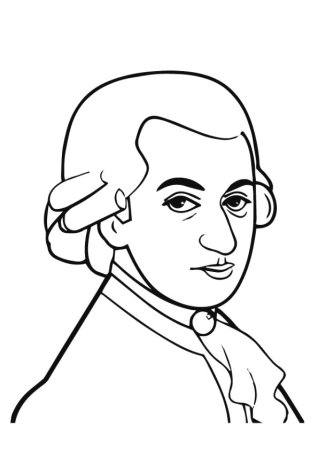 Портрет Моцарта карандашом