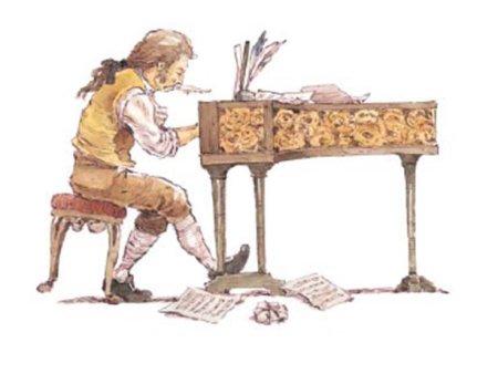 Маленький Моцарт за инструментом