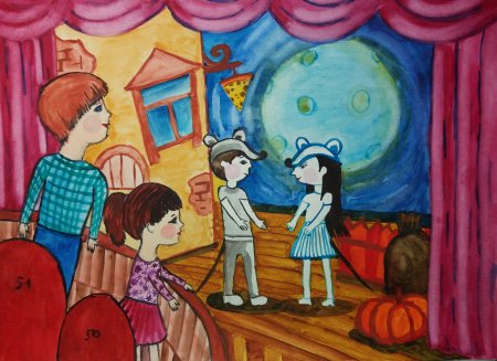 Рисунок на тему театр