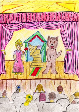 Рисунок на тему театр