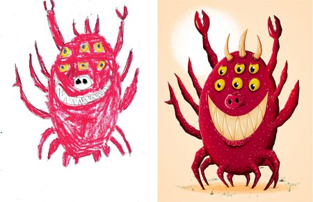 Детскийисунок монстра