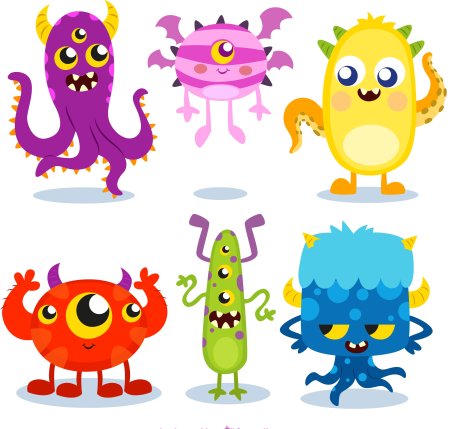 Разноцветные монстры для детей