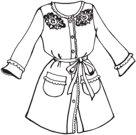 Халат раскраска для детей