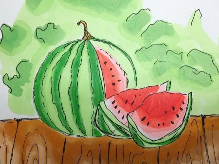 Скетчинг Арбуз