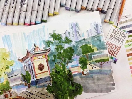 Пейзаж маркерами