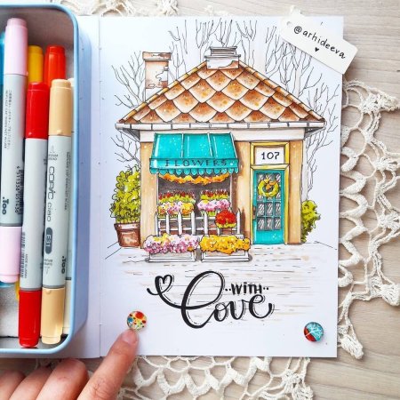 Рисование скетчей маркерами