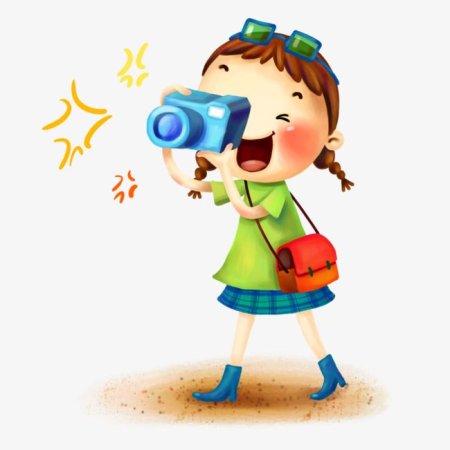 Девочка с фотоаппаратом мультяшная