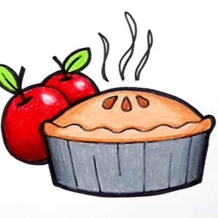 Яблочный пирог рисунок