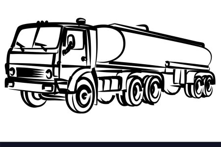 Бензовоз вектор чб