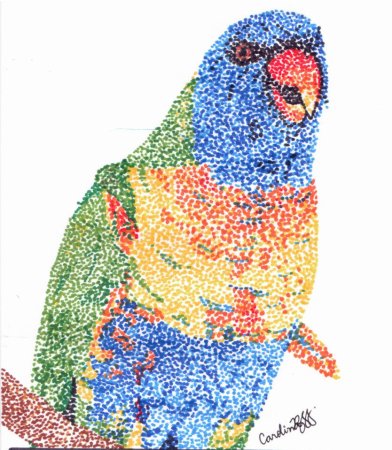 Пуантилизм лягушка