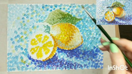 Техника пуантилизм ватными палочками