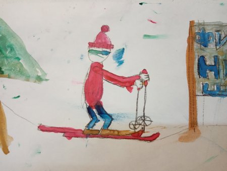 Рисунок на тему лыжные гонки