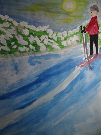Рисунок на тему Лыжня
