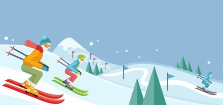 Лыжные соревнования иллюстрации