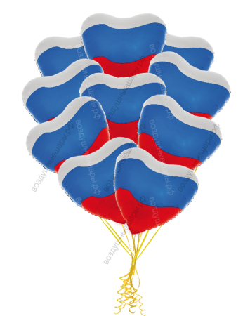 Воздушные шарики Триколор на палочках