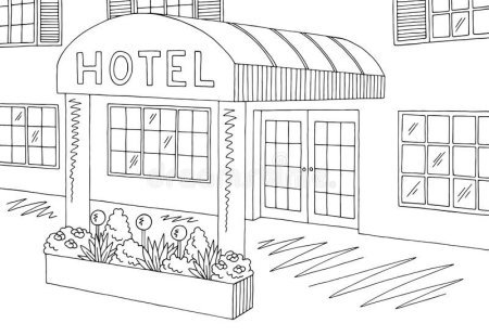 Отель вектор чб