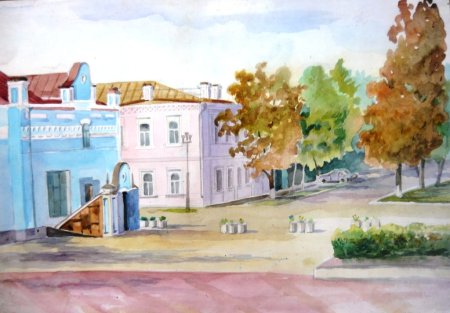 Уфа акварель города достопримечательности