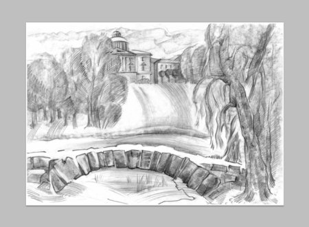 Павловский парк рисунки карандашом