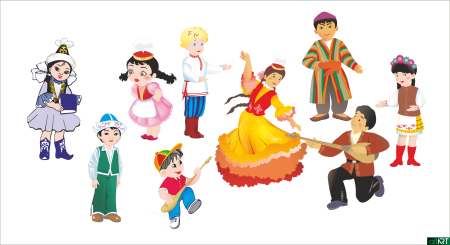 Дети казахи в национальных костюмах