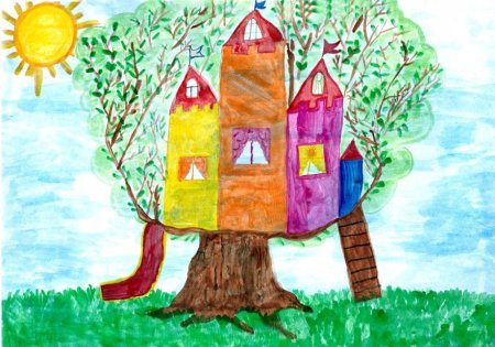 Сказочный домик рисунок для детей