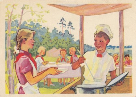 Столовая СССР Пионерский лагерь