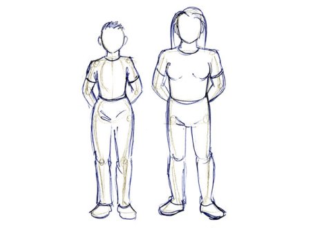 Наброски людей дети