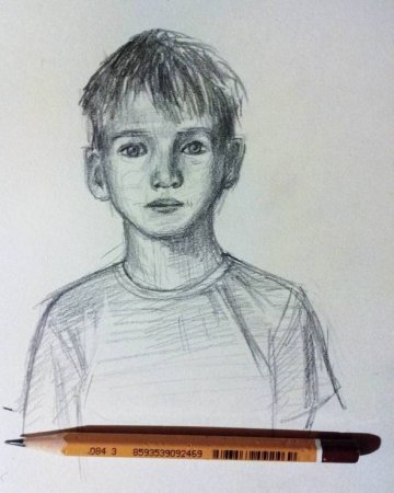 Рисунок мальчика карандашом