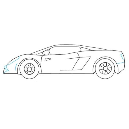Lamborghini Aventador сбоку рисунок
