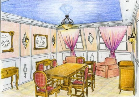 Рисунок школьной столовой
