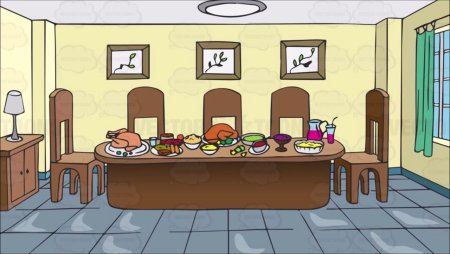 Мультяшная столовая комната