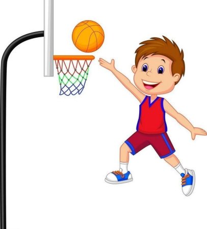 Мальчик играющий в баскетбол